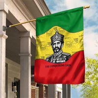 Haile Selassie I Garden Flag Ethiopia Lion of Judah and Conquering Lion Pattern Tribute - Wonder Print Shop