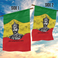 Haile Selassie I Garden Flag Ethiopia Lion of Judah and Conquering Lion Pattern Tribute - Wonder Print Shop