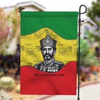 Haile Selassie I Garden Flag Ethiopia Lion of Judah and Conquering Lion Pattern Tribute - Wonder Print Shop