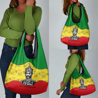 Haile Selassie I Grocery Bag Ethiopia Lion of Judah and Conquering Lion Pattern Tribute - Wonder Print Shop