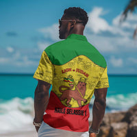 Haile Selassie I Hawaiian Shirt Ethiopia Lion of Judah and Conquering Lion Pattern Tribute - Wonder Print Shop