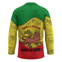 Haile Selassie I Hockey Jersey Ethiopia Lion of Judah and Conquering Lion Pattern Tribute - Wonder Print Shop