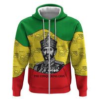 Haile Selassie I Hoodie Ethiopia Lion of Judah and Conquering Lion Pattern Tribute - Wonder Print Shop