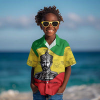 Haile Selassie I Kid Hawaiian Shirt Ethiopia Lion of Judah and Conquering Lion Pattern Tribute - Wonder Print Shop