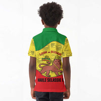 Haile Selassie I Kid Polo Shirt Ethiopia Lion of Judah and Conquering Lion Pattern Tribute - Wonder Print Shop