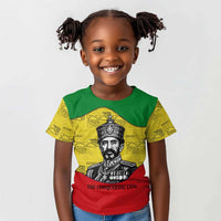 Haile Selassie I Kid T shirt Ethiopia Lion of Judah and Conquering Lion Pattern Tribute - Wonder Print Shop