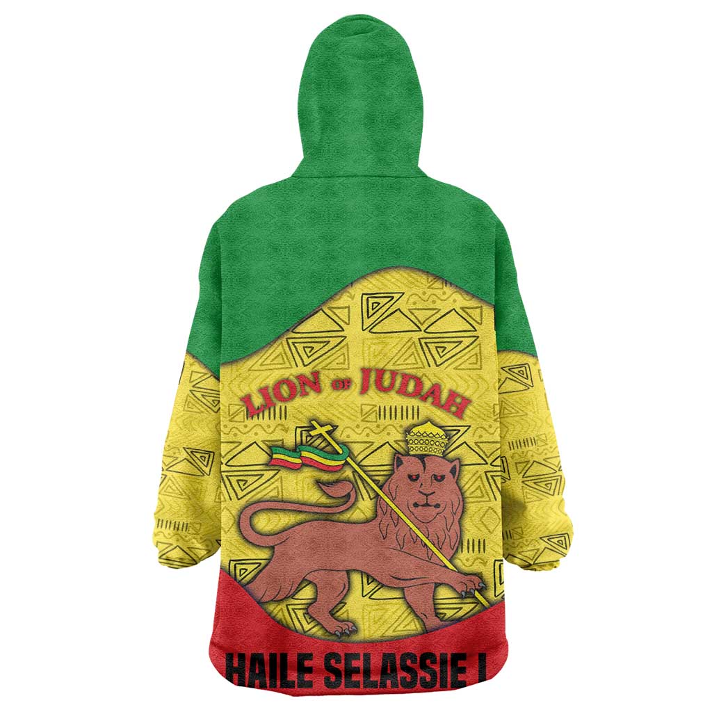 Haile Selassie I Kid Wearable Blanket Hoodie Ethiopia Lion of Judah and Conquering Lion Pattern Tribute - Wonder Print Shop