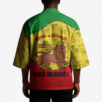 Haile Selassie I Kimono Ethiopia Lion of Judah and Conquering Lion Pattern Tribute - Wonder Print Shop