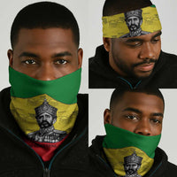 Haile Selassie I Neck Gaiter Ethiopia Lion of Judah and Conquering Lion Pattern Tribute - Wonder Print Shop