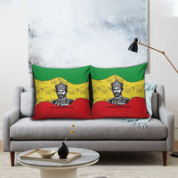 Haile Selassie I Pillow Cover Ethiopia Lion of Judah and Conquering Lion Pattern Tribute - Wonder Print Shop