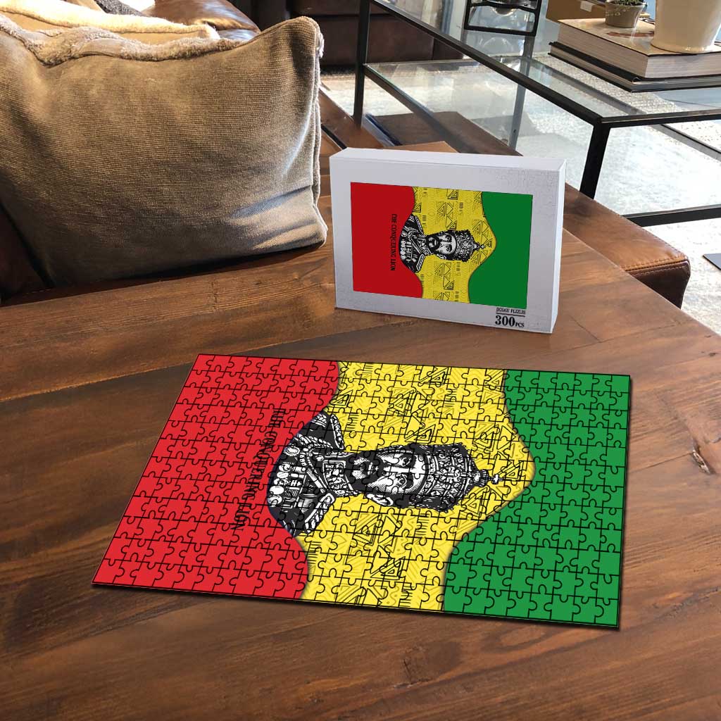 Haile Selassie I Puzzle Ethiopia Lion of Judah and Conquering Lion Pattern Tribute - Wonder Print Shop