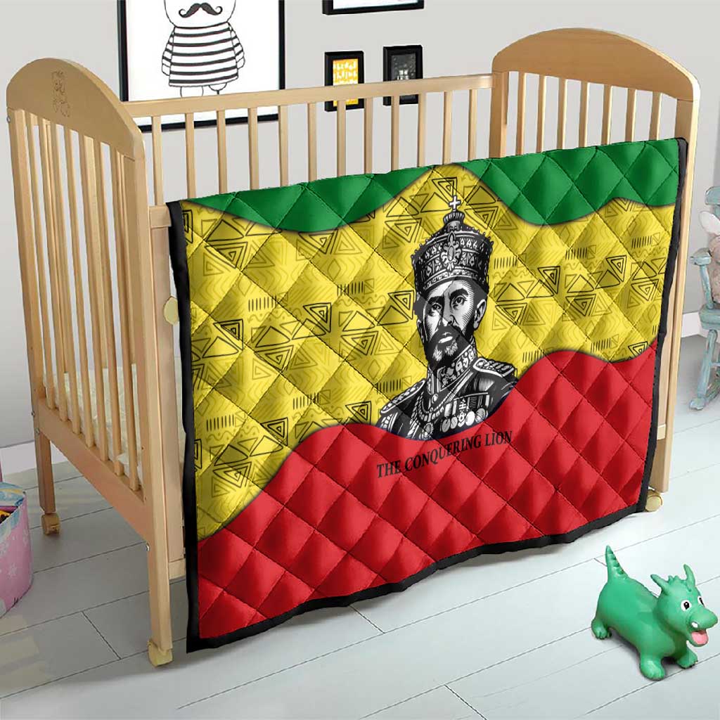 Haile Selassie I Quilt Ethiopia Lion of Judah and Conquering Lion Pattern Tribute - Wonder Print Shop