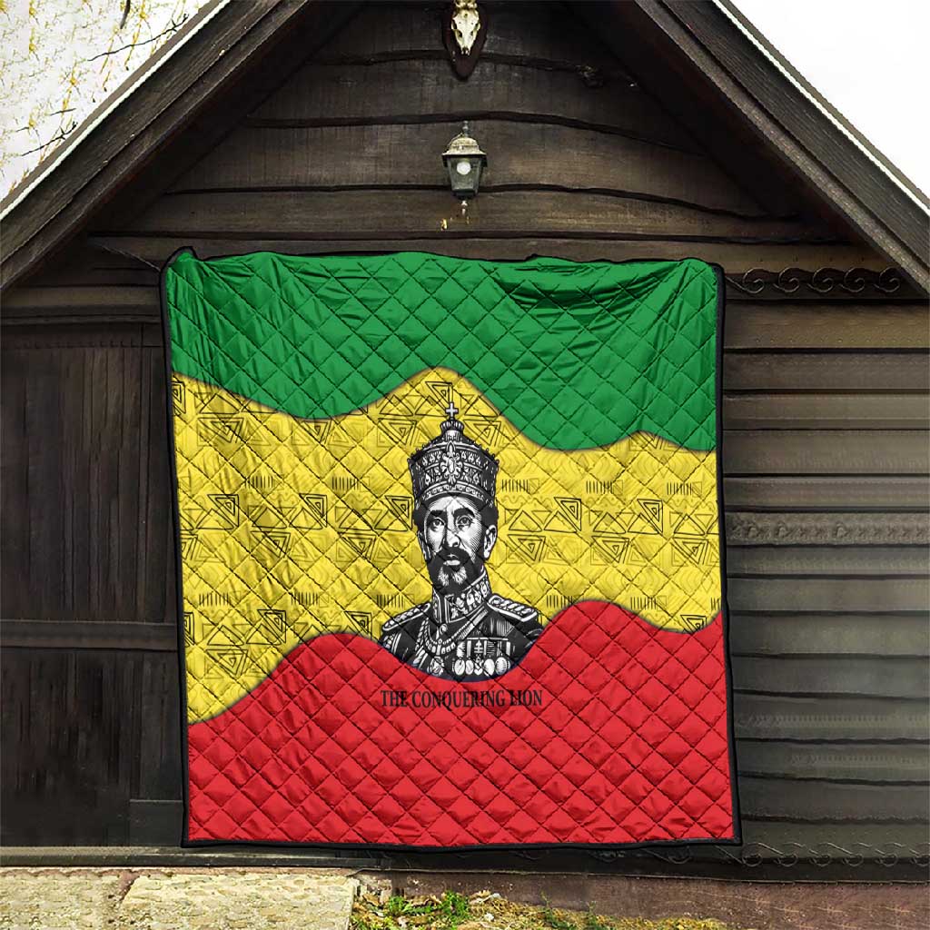 Haile Selassie I Quilt Ethiopia Lion of Judah and Conquering Lion Pattern Tribute - Wonder Print Shop