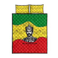 Haile Selassie I Quilt Bed Set Ethiopia Lion of Judah and Conquering Lion Pattern Tribute - Wonder Print Shop