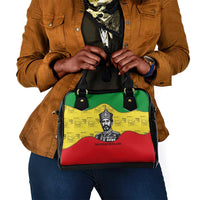Haile Selassie I Shoulder Handbag Ethiopia Lion of Judah and Conquering Lion Pattern Tribute - Wonder Print Shop