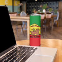 Haile Selassie I Skinny Tumbler Ethiopia Lion of Judah and Conquering Lion Pattern Tribute - Wonder Print Shop