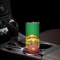 Haile Selassie I Skinny Tumbler Ethiopia Lion of Judah and Conquering Lion Pattern Tribute - Wonder Print Shop