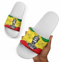 Haile Selassie I Slide Sandals Ethiopia Lion of Judah and Conquering Lion Pattern Tribute - Wonder Print Shop