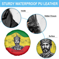 Haile Selassie I Spare Tire Cover Ethiopia Lion of Judah and Conquering Lion Pattern Tribute - Wonder Print Shop