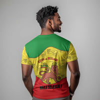 Haile Selassie I T shirt Ethiopia Lion of Judah and Conquering Lion Pattern Tribute - Wonder Print Shop