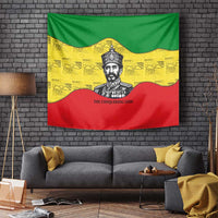 Haile Selassie I Tapestry Ethiopia Lion of Judah and Conquering Lion Pattern Tribute - Wonder Print Shop