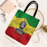 Haile Selassie I Tote Bag Ethiopia Lion of Judah and Conquering Lion Pattern Tribute - Wonder Print Shop