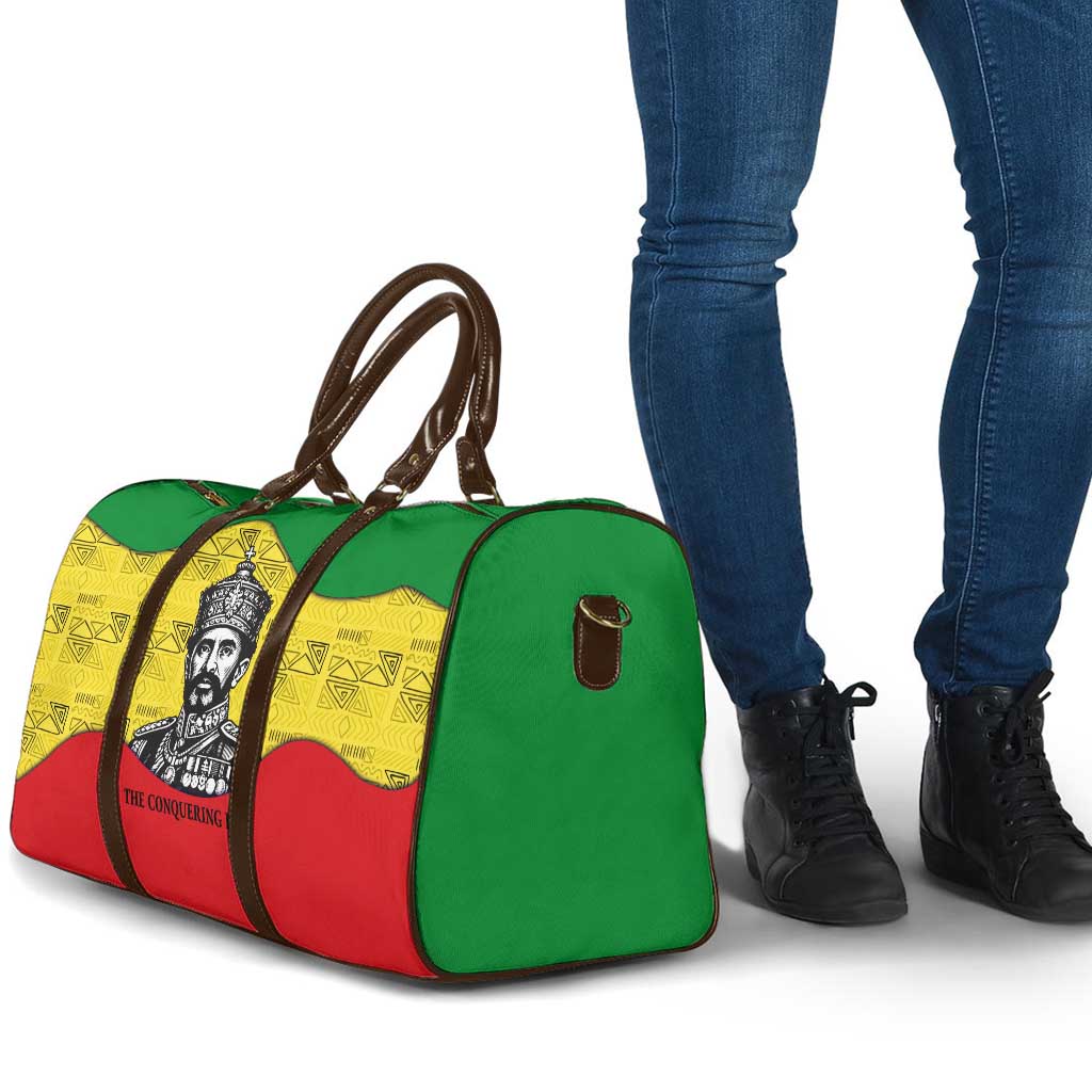 Haile Selassie I Travel Bag Ethiopia Lion of Judah and Conquering Lion Pattern Tribute - Wonder Print Shop