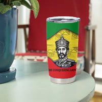 Haile Selassie I Tumbler Cup Ethiopia Lion of Judah and Conquering Lion Pattern Tribute - Wonder Print Shop