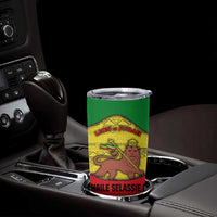Haile Selassie I Tumbler Cup Ethiopia Lion of Judah and Conquering Lion Pattern Tribute - Wonder Print Shop