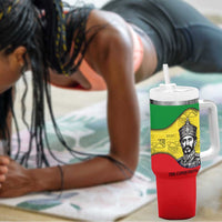 Haile Selassie I Tumbler With Handle Ethiopia Lion of Judah and Conquering Lion Pattern Tribute - Wonder Print Shop