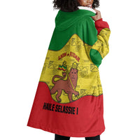 Haile Selassie I Wearable Blanket Hoodie Ethiopia Lion of Judah and Conquering Lion Pattern Tribute - Wonder Print Shop