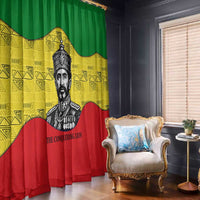 Haile Selassie I Window Curtain Ethiopia Lion of Judah and Conquering Lion Pattern Tribute - Wonder Print Shop