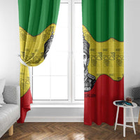 Haile Selassie I Window Curtain Ethiopia Lion of Judah and Conquering Lion Pattern Tribute - Wonder Print Shop