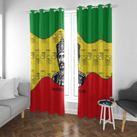 Haile Selassie I Window Curtain Ethiopia Lion of Judah and Conquering Lion Pattern Tribute - Wonder Print Shop