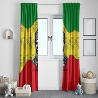 Haile Selassie I Window Curtain Ethiopia Lion of Judah and Conquering Lion Pattern Tribute - Wonder Print Shop