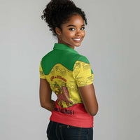 Haile Selassie I Women Polo Shirt Ethiopia Lion of Judah and Conquering Lion Pattern Tribute - Wonder Print Shop