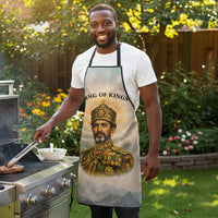 Haile Selassie I Ethiopia Apron with King of Kings and Conquering Lion Cloud Rays and Regal Portrait - Wonder Print Shop