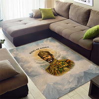 Haile Selassie I Ethiopia Area Rug with King of Kings and Conquering Lion Cloud Rays and Regal Portrait - Wonder Print Shop