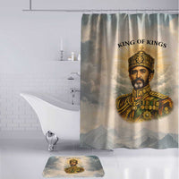 Haile Selassie I Ethiopia Bathroom Set with King of Kings and Conquering Lion Cloud Rays and Regal Portrait - Wonder Print Shop