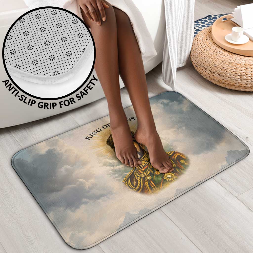 Haile Selassie I Ethiopia Bathroom Set with King of Kings and Conquering Lion Cloud Rays and Regal Portrait - Wonder Print Shop