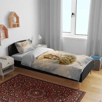 Haile Selassie I Ethiopia Bedding Set with King of Kings and Conquering Lion Cloud Rays and Regal Portrait - Wonder Print Shop