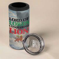 Haile Selassie I Ethiopia 4 in 1 Can Cooler Tumbler with King of Kings and Conquering Lion Cloud Rays and Regal Portrait - Wonder Print Shop