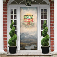 Haile Selassie I Ethiopia Door Cover with King of Kings and Conquering Lion Cloud Rays and Regal Portrait - Wonder Print Shop