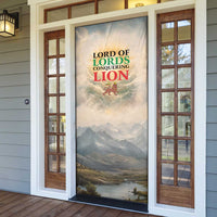 Haile Selassie I Ethiopia Door Cover with King of Kings and Conquering Lion Cloud Rays and Regal Portrait - Wonder Print Shop