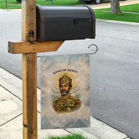 Haile Selassie I Ethiopia Garden Flag with King of Kings and Conquering Lion Cloud Rays and Regal Portrait - Wonder Print Shop