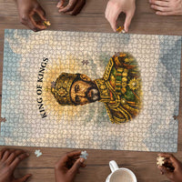 Haile Selassie I Ethiopia Puzzle with King of Kings and Conquering Lion Cloud Rays and Regal Portrait - Wonder Print Shop