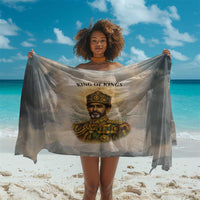 Haile Selassie I Ethiopia Sarong with King of Kings and Conquering Lion Cloud Rays and Regal Portrait - Wonder Print Shop