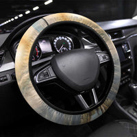 Haile Selassie I Ethiopia Steering Wheel Cover with King of Kings and Conquering Lion Cloud Rays and Regal Portrait - Wonder Print Shop