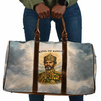 Haile Selassie I Ethiopia Travel Bag with King of Kings and Conquering Lion Cloud Rays and Regal Portrait - Wonder Print Shop