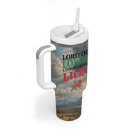 Haile Selassie I Ethiopia Tumbler With Handle with King of Kings and Conquering Lion Cloud Rays and Regal Portrait - Wonder Print Shop